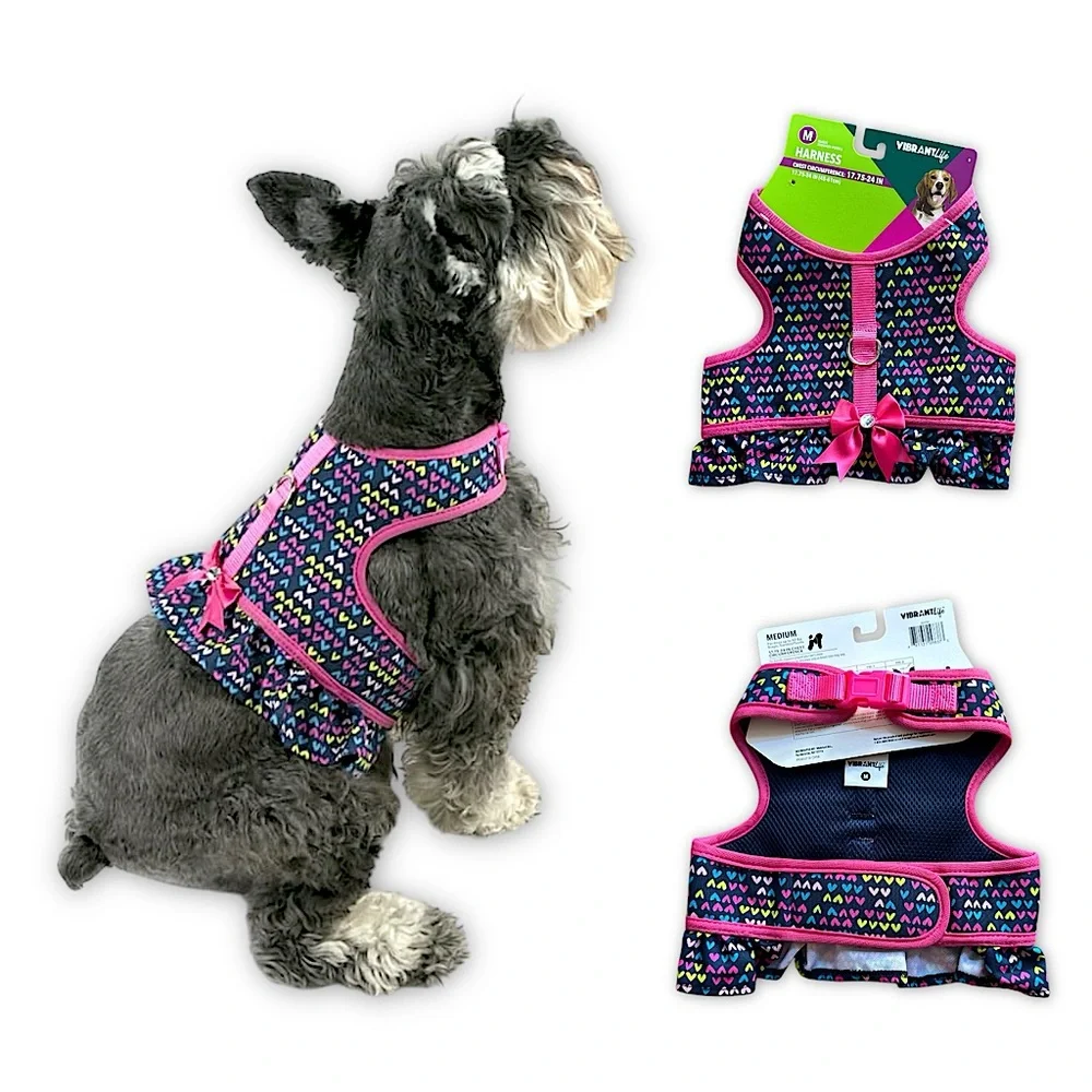 Vibrant Life Ruffle Hearts Dog Harness
